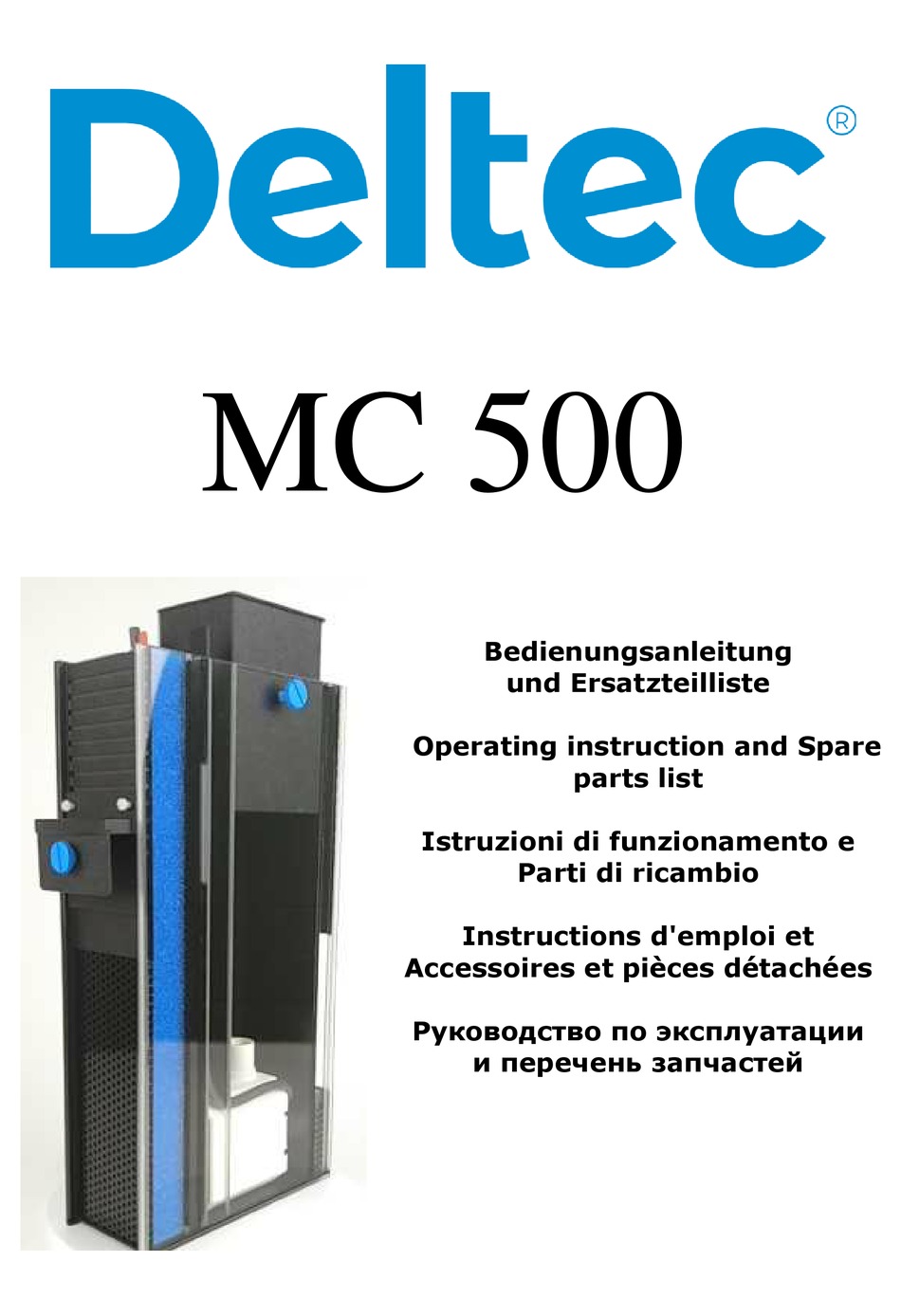 DELTEC MC 500 SERIES OPERATING INSTRUCTIONS AND SPARE PARTS LIST Pdf