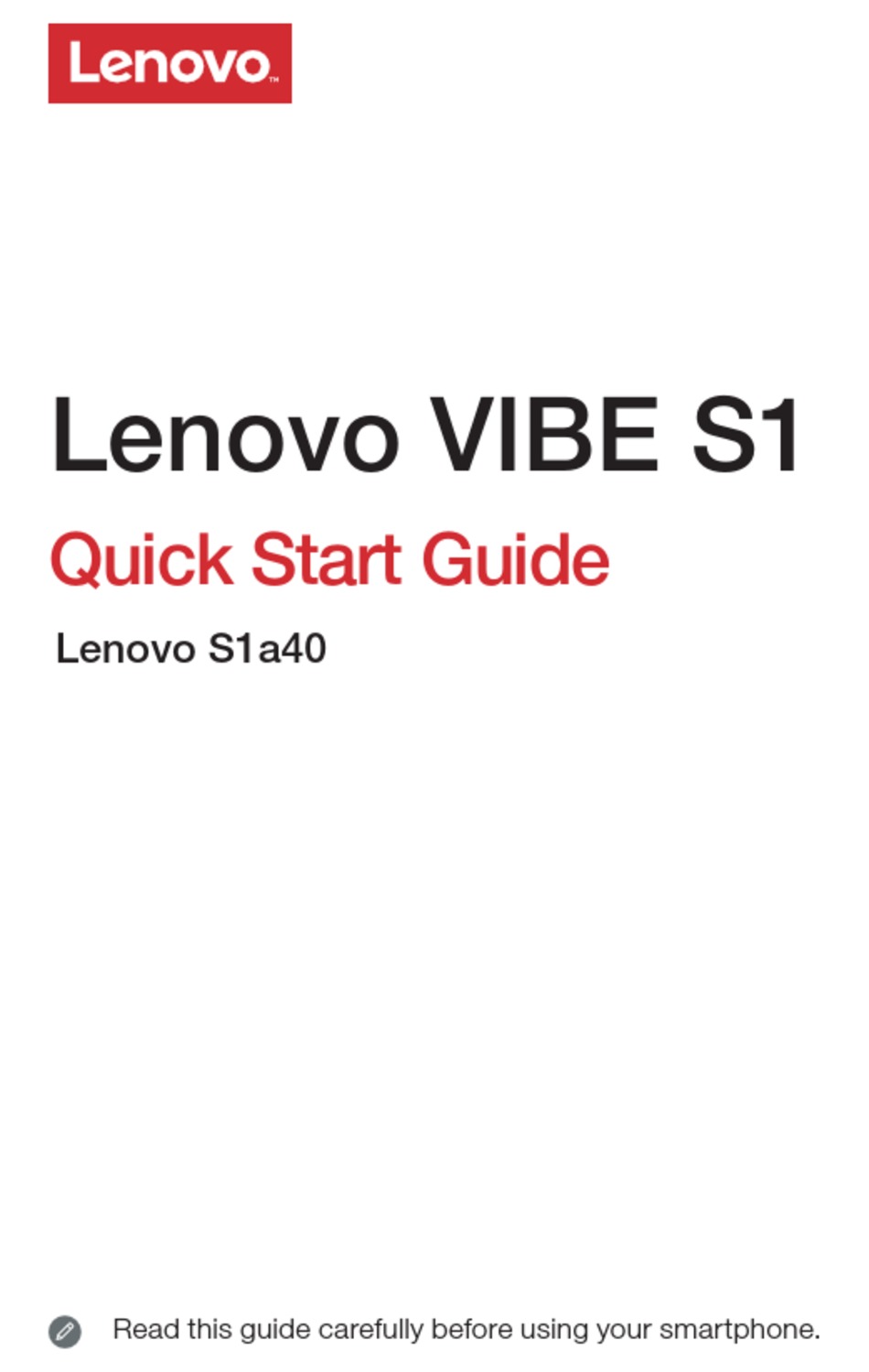 LENOVO S1A40 QUICK START MANUAL Pdf Download | ManualsLib