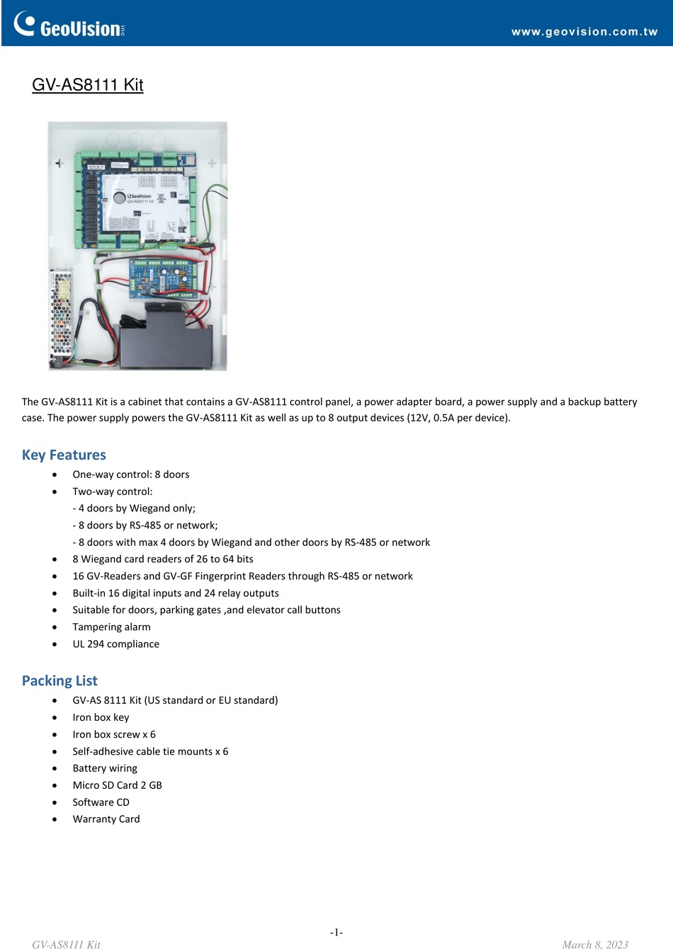 GEOVISION GV-AS8111 MANUAL Pdf Download | ManualsLib