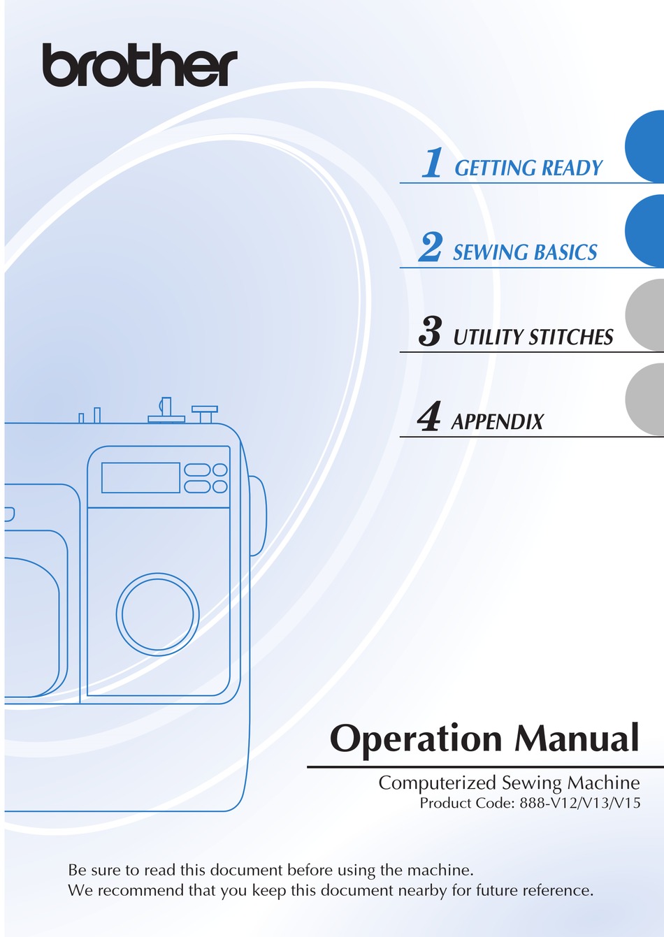 BROTHER 888V13 OPERATION MANUAL Pdf Download ManualsLib