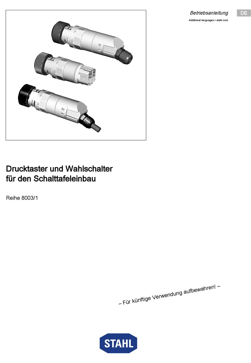 STAHL 8003/1 SERIES OPERATING INSTRUCTIONS MANUAL Pdf Download | ManualsLib
