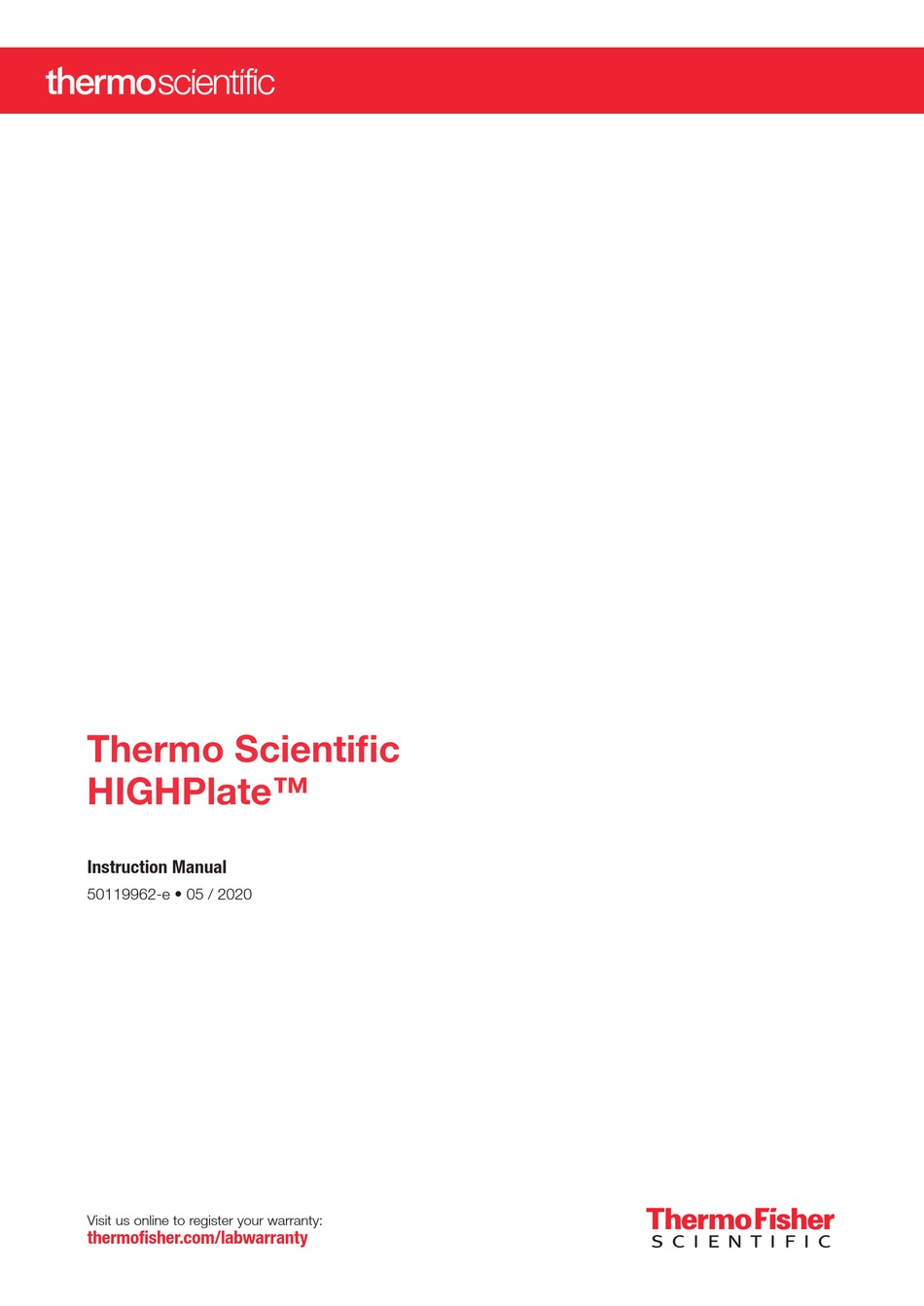 THERMO SCIENTIFIC HIGHPLATE 75003606 INSTRUCTION MANUAL Pdf Download