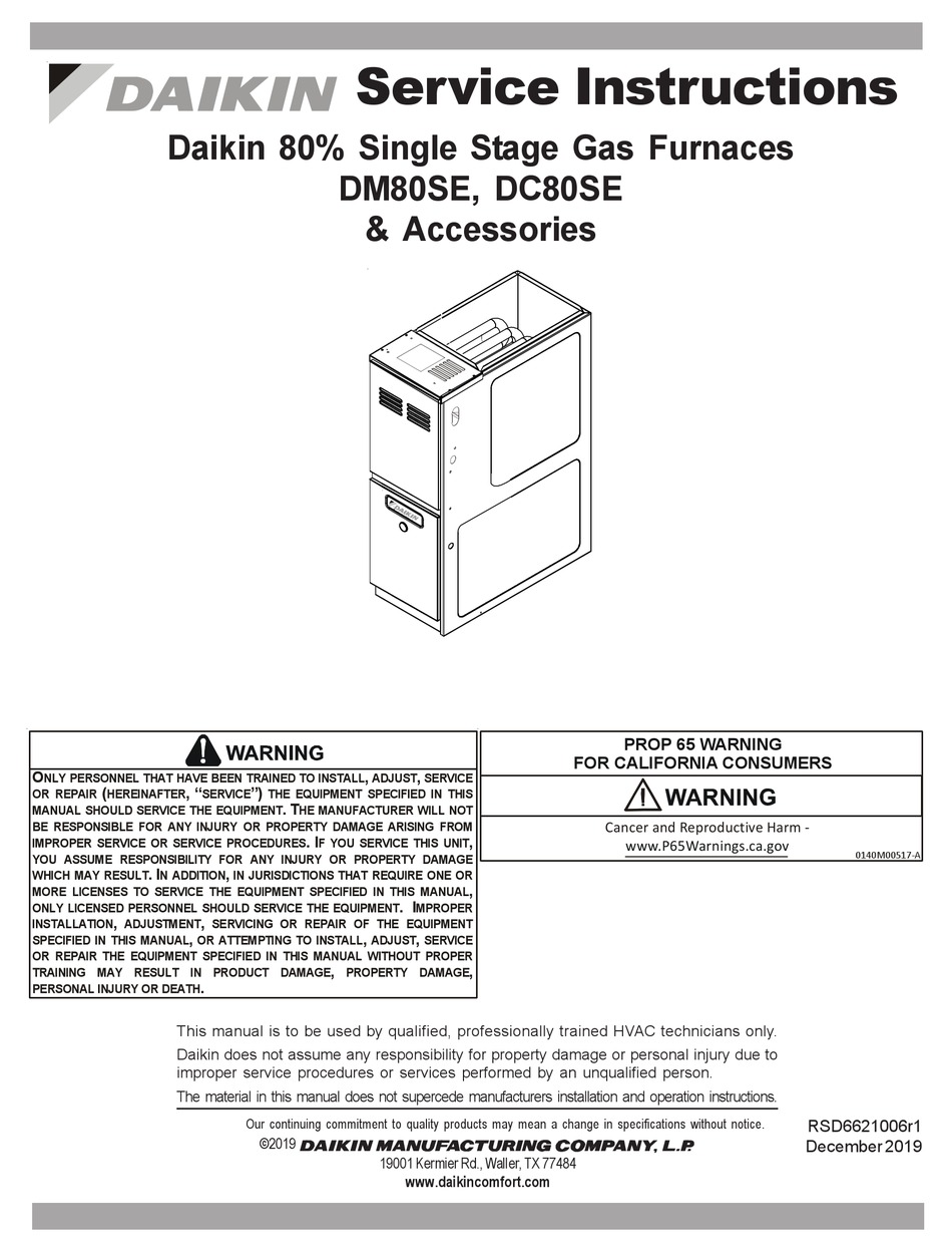 DAIKIN DM80SE SERVICE INSTRUCTIONS MANUAL Pdf Download ManualsLib