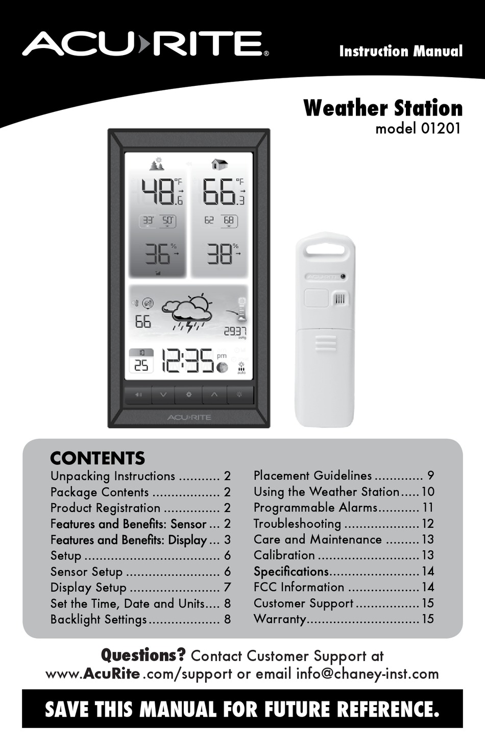 ACURITE 01201 INSTRUCTION MANUAL Pdf Download ManualsLib