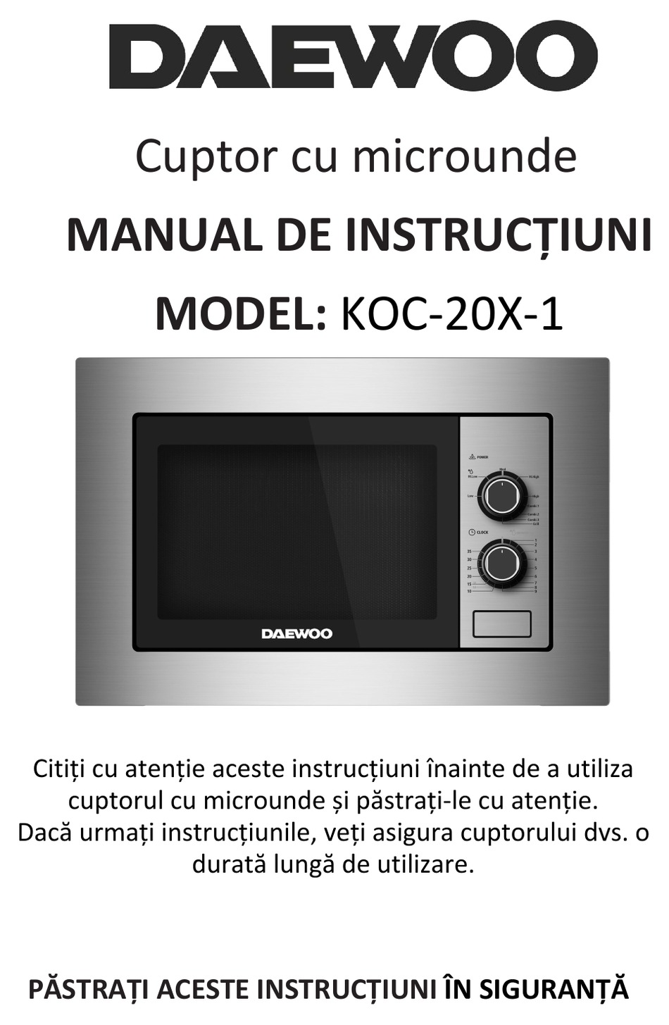 DAEWOO KOC20X1 INSTRUCTION MANUAL Pdf Download ManualsLib