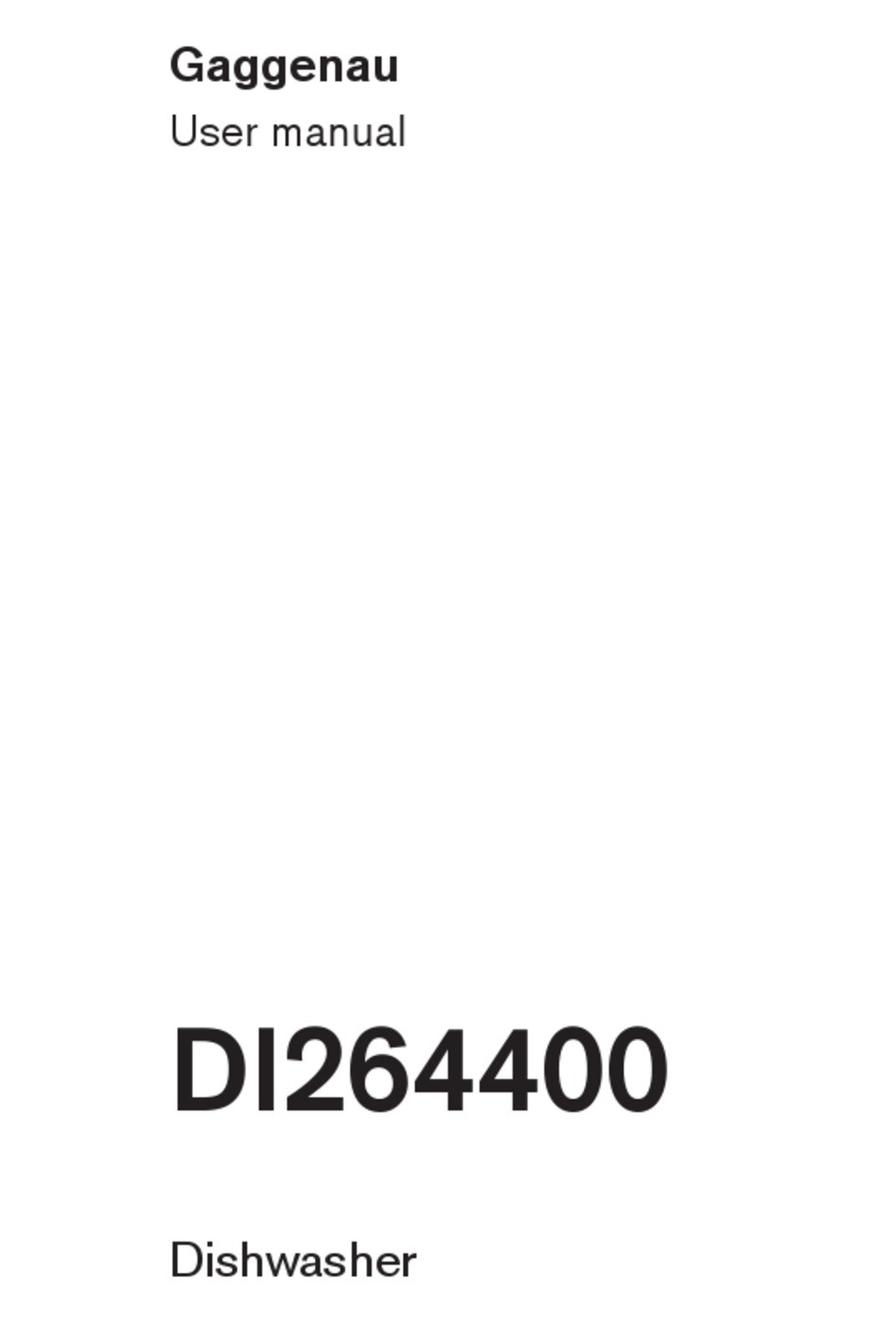 GAGGENAU DI264400 USER MANUAL Pdf Download ManualsLib