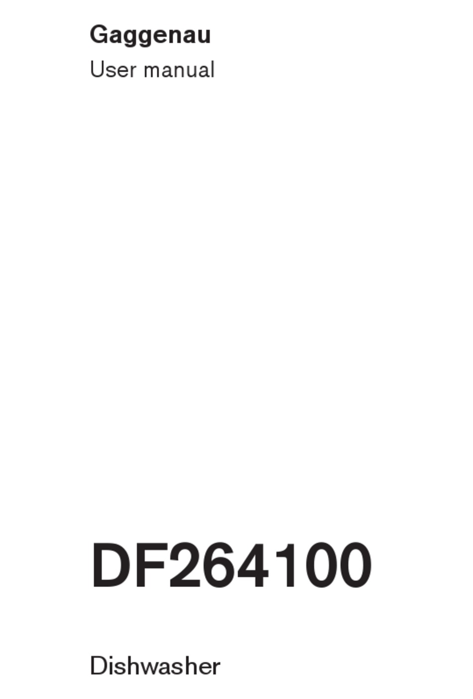 GAGGENAU DF264100 USER MANUAL Pdf Download ManualsLib