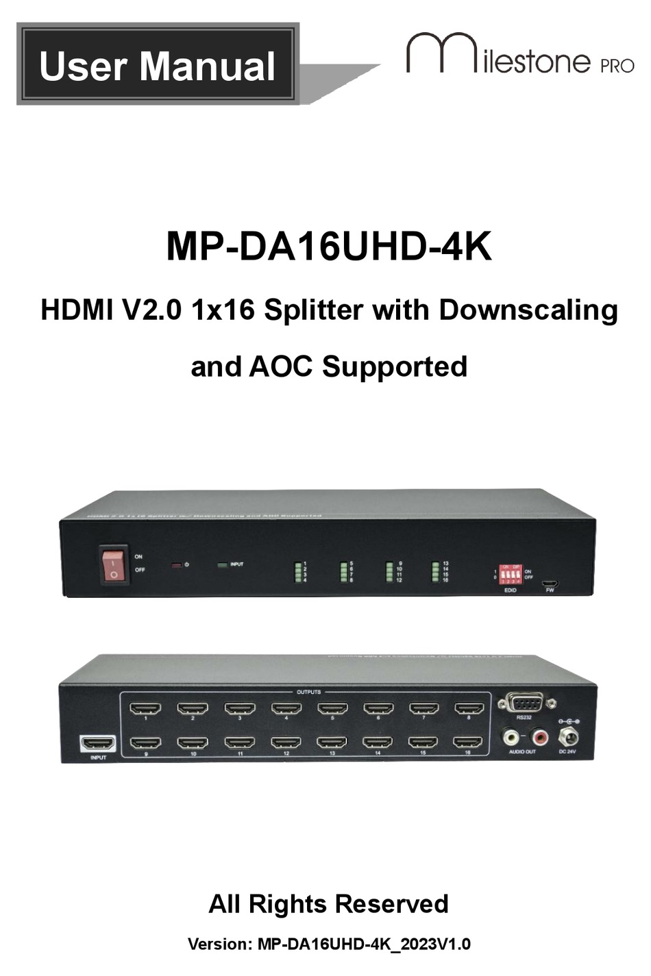 MILESTONE PRO MPDA16UHD4K USER MANUAL Pdf Download ManualsLib