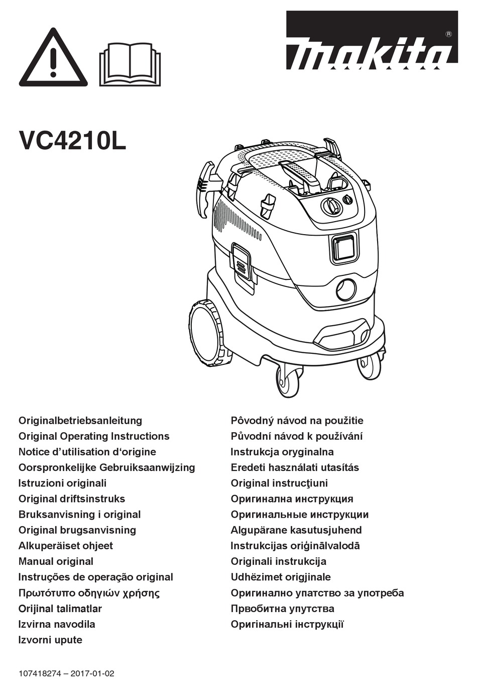 MAKITA VC4210L ORIGINAL OPERATING INSTRUCTIONS Pdf Download ManualsLib