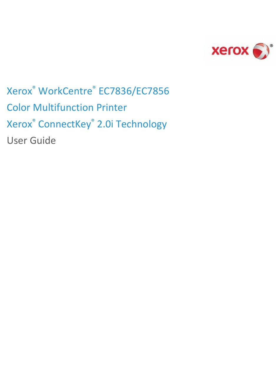 XEROX WORKCENTRE EC7856 USER MANUAL Pdf Download ManualsLib