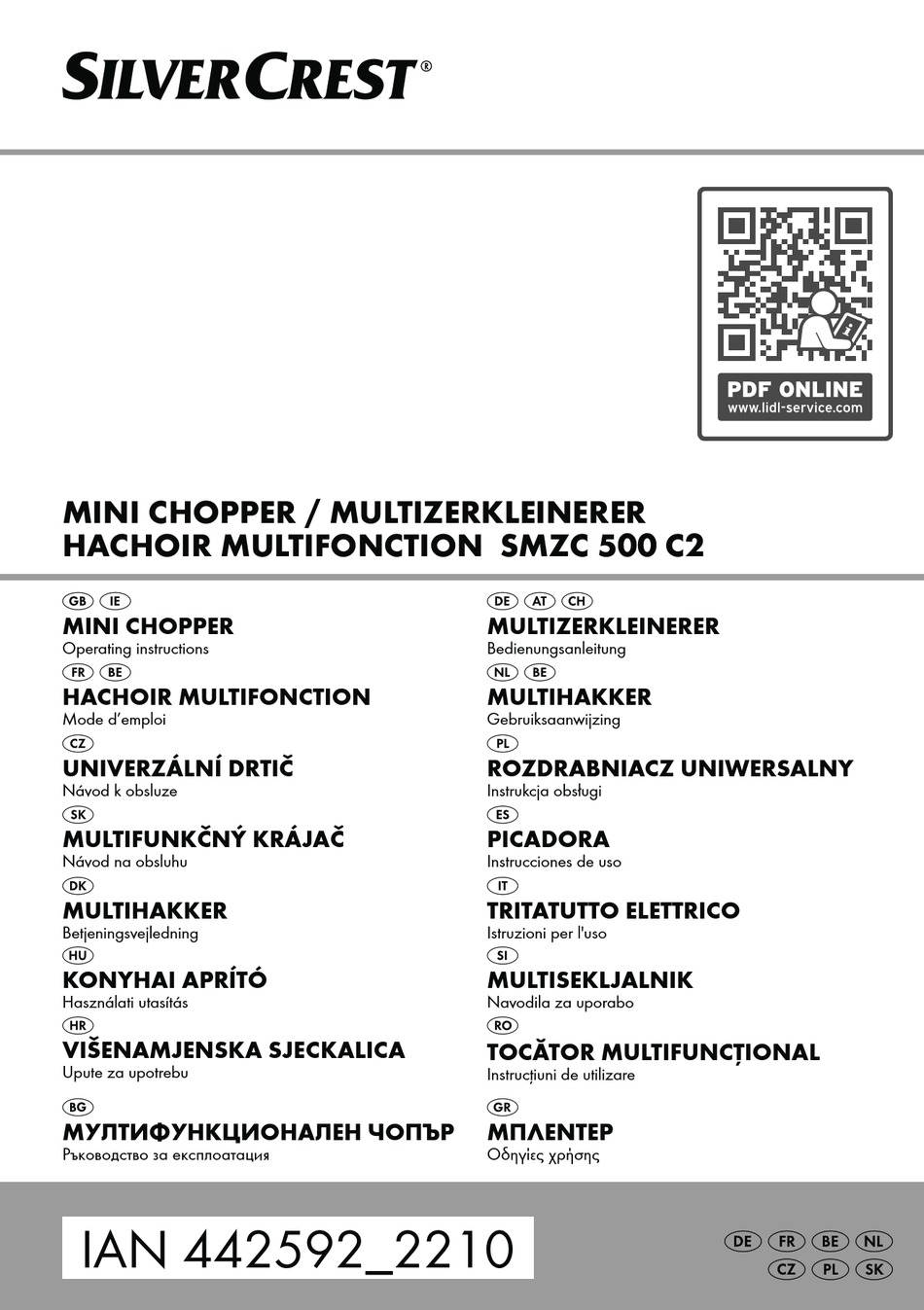 SILVERCREST SMZC 500 C2 OPERATING INSTRUCTIONS MANUAL Pdf Download ...