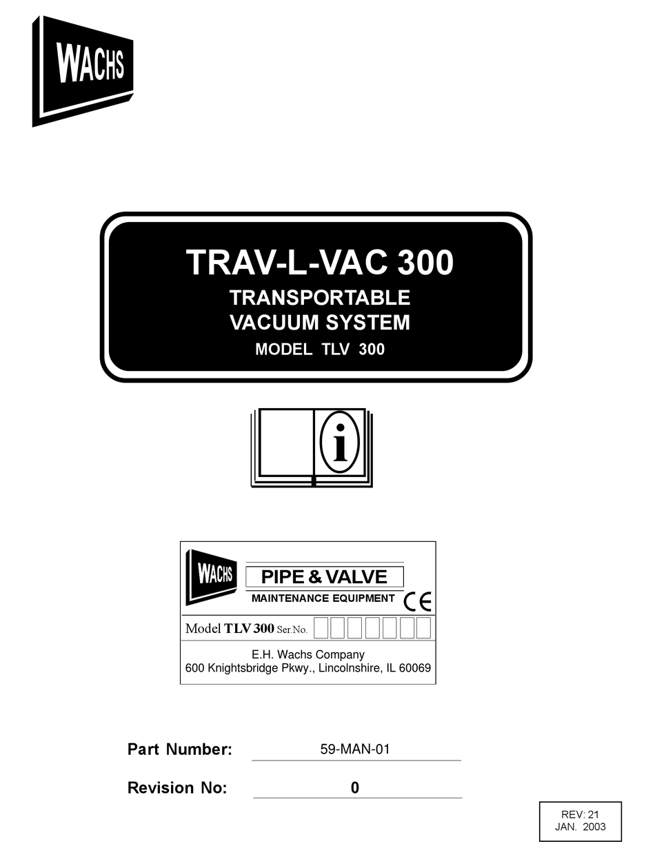 WACHS TRAVLVAC 300 MANUAL Pdf Download ManualsLib