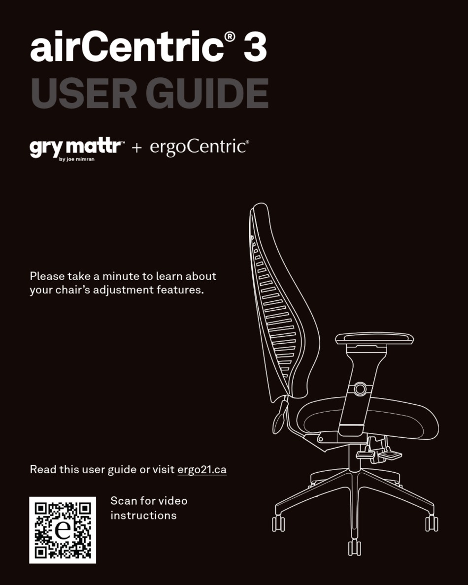 ERGOCENTRIC GRY MATTR AIRCENTRIC 3 USER MANUAL Pdf Download ManualsLib