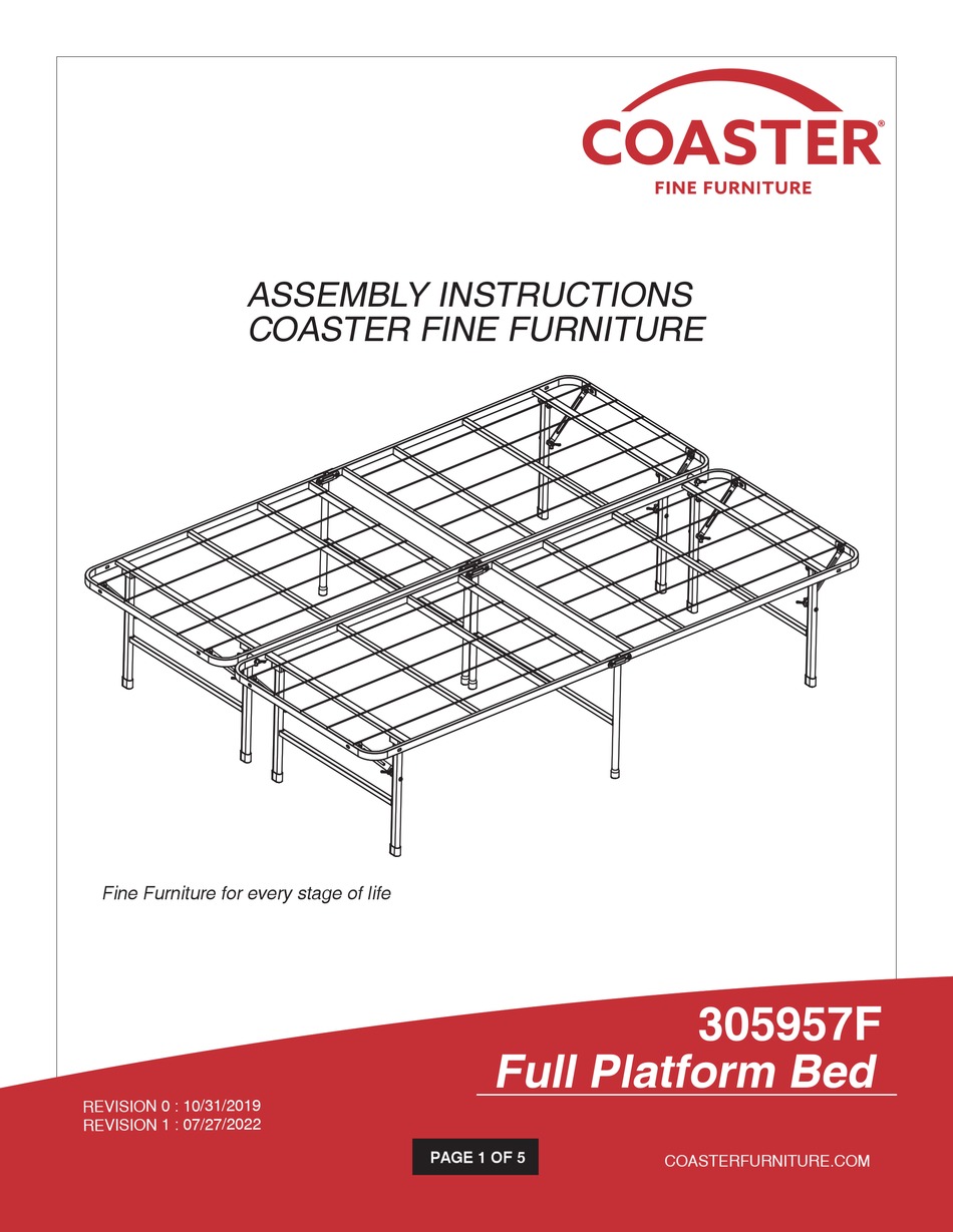 COASTER 305957F ASSEMBLY INSTRUCTIONS Pdf Download ManualsLib