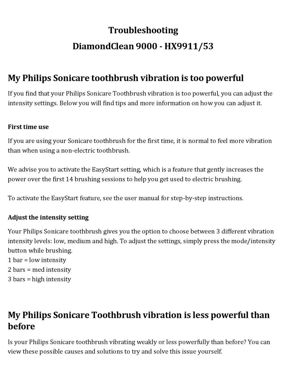 PHILIPS DIAMONDCLEAN 9000 TROUBLESHOOTING MANUAL Pdf Download ManualsLib