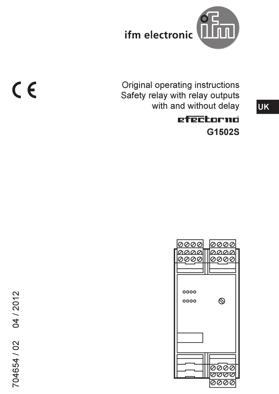 IFM EFECTOR 110 G1502S ORIGINAL OPERATING INSTRUCTION Pdf Download