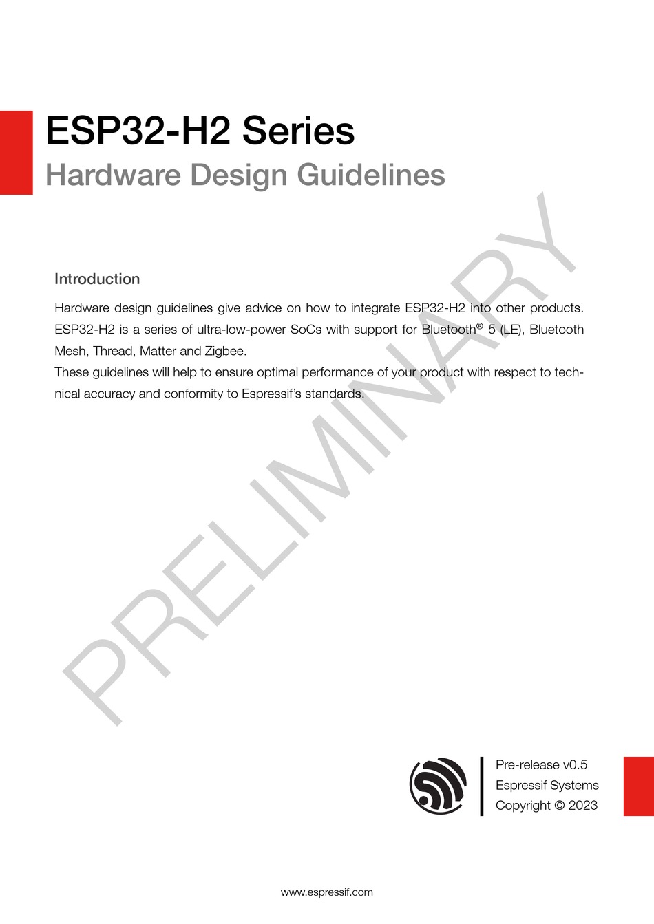 ESPRESSIF SYSTEMS ESP32-H2 SERIES HARDWARE DESIGN MANUALLINES Pdf ...