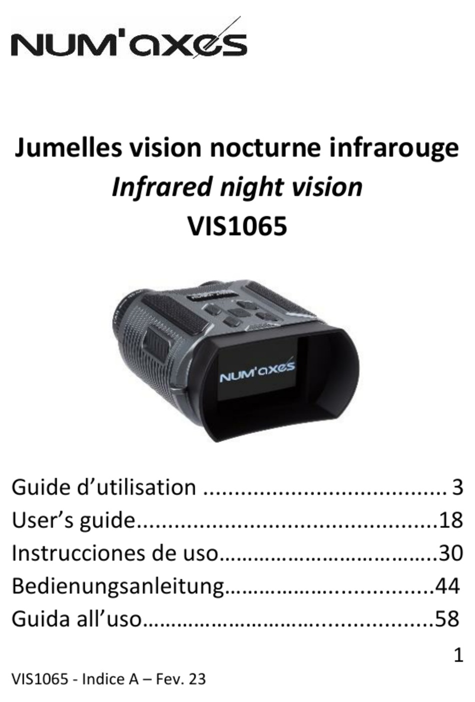 NUM'AXES VIS1065 USER MANUAL Pdf Download ManualsLib