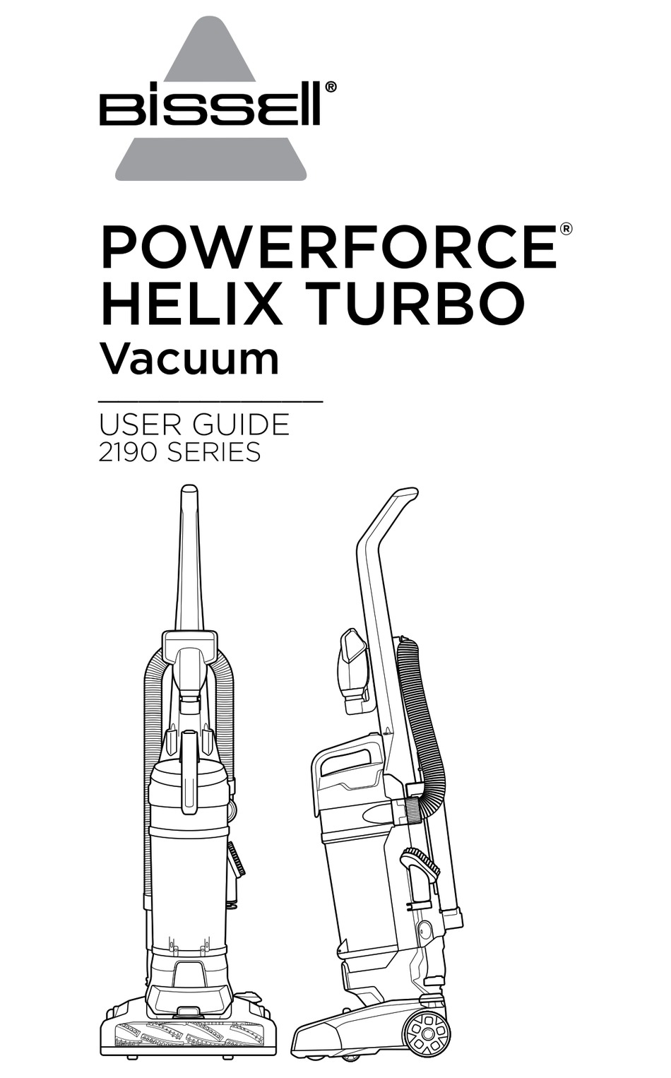 BISSELL POWERFORCE HELIX TURBO 2190 SERIES INSTRUCTIONS MANUAL Pdf