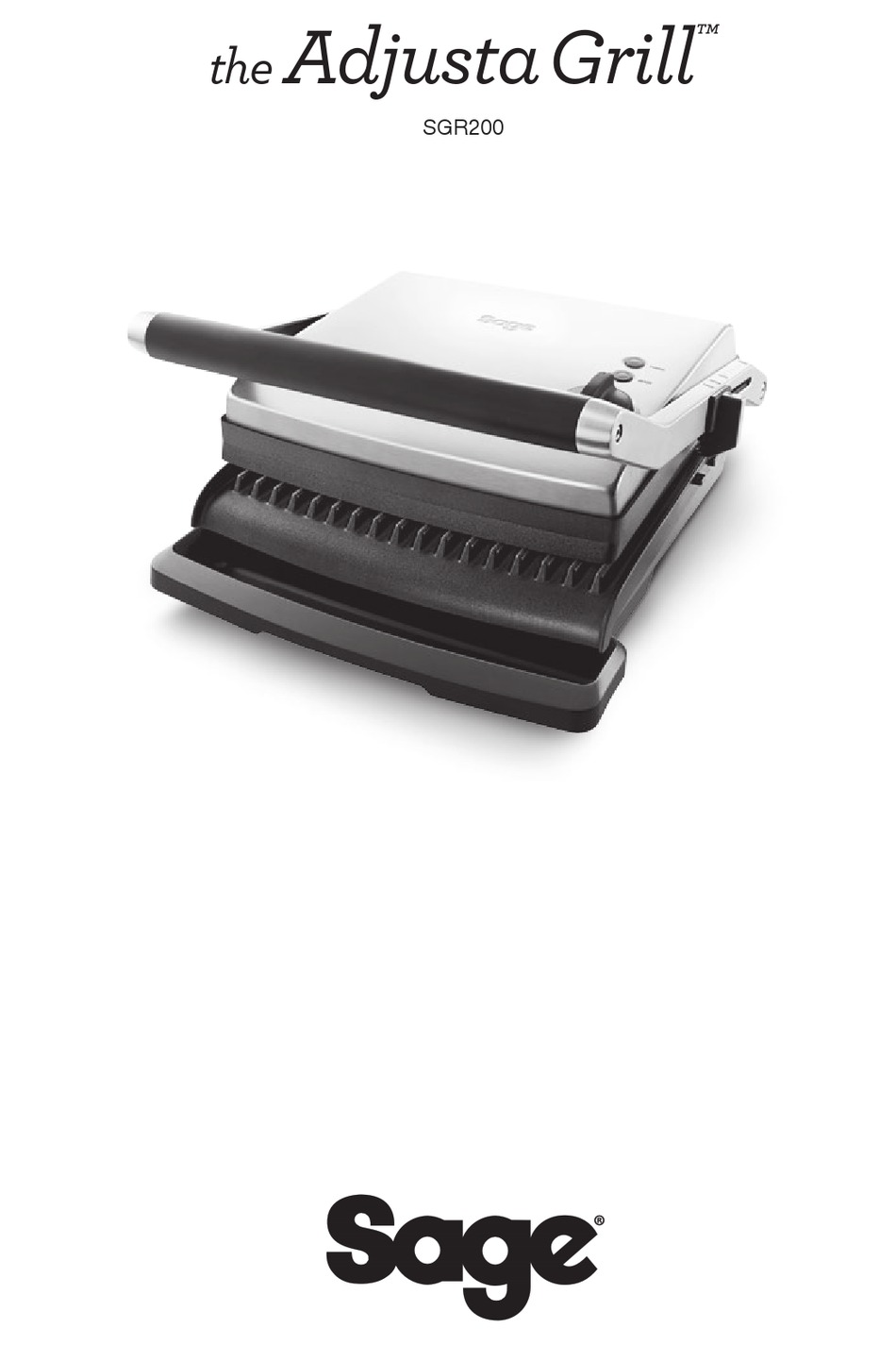 SAGE THE ADJUSTAGRILL SGR200 MANUAL Pdf Download ManualsLib