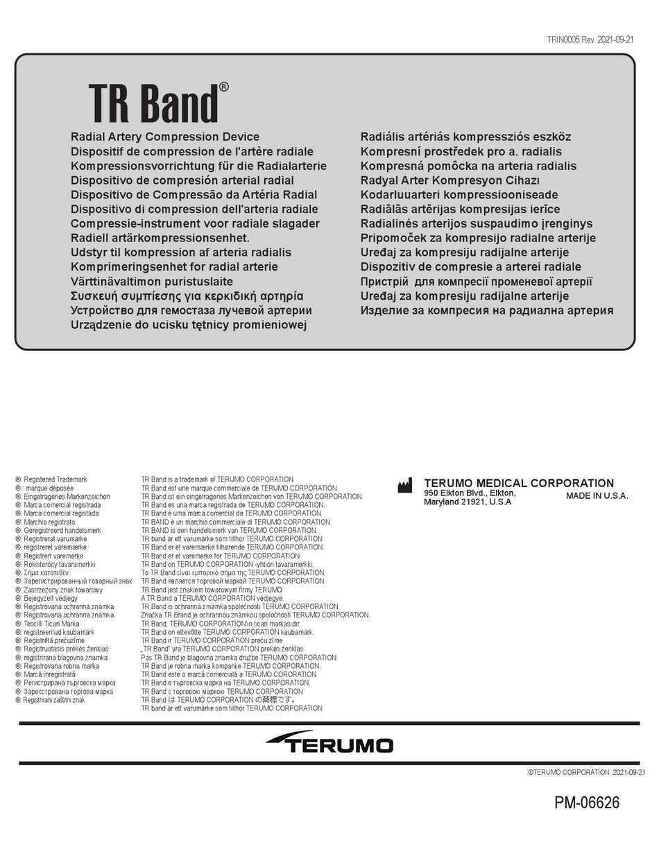 TERUMO TR BAND MANUAL Pdf Download ManualsLib