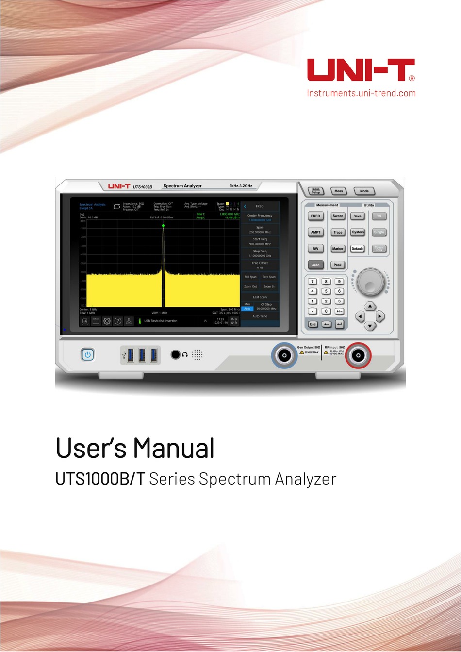 UNI-T UTS1000B SERIES USER MANUAL Pdf Download | ManualsLib