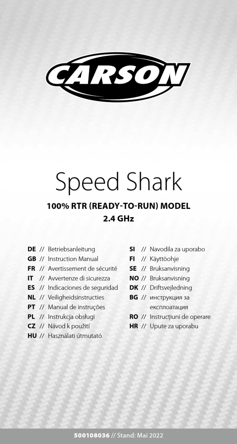 CARSON SPEED SHARK 2.4 GHZ INSTRUCTION MANUAL Pdf Download | ManualsLib