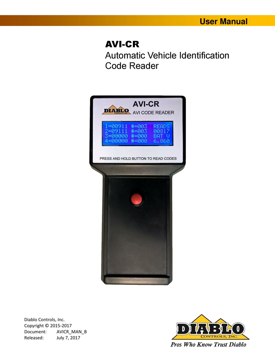 DIABLO AVICR USER MANUAL Pdf Download ManualsLib