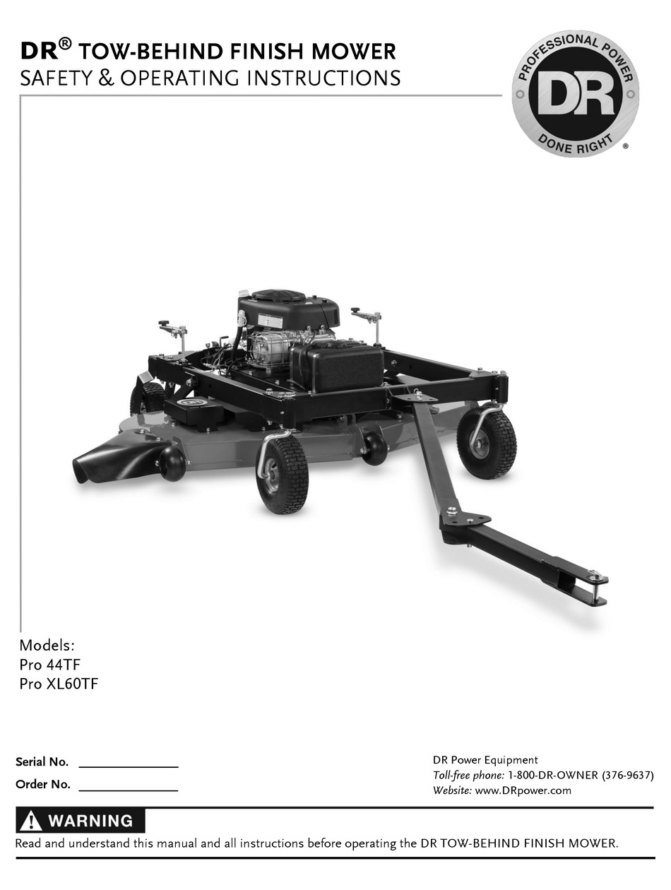 DR POWER PRO 44TF SAFETY & OPERATING INSTRUCTIONS MANUAL Pdf Download ManualsLib