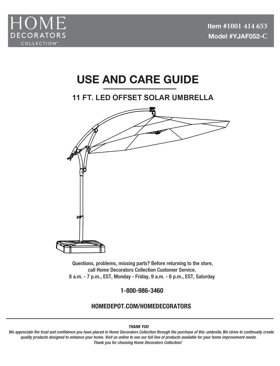 HOME DECORATORS COLLECTION YJAF052C USE AND CARE MANUAL Pdf Download