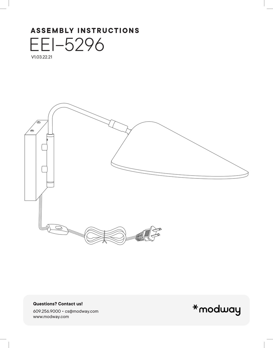 MODWAY EEI5296 ASSEMBLY INSTRUCTIONS MANUAL Pdf Download ManualsLib