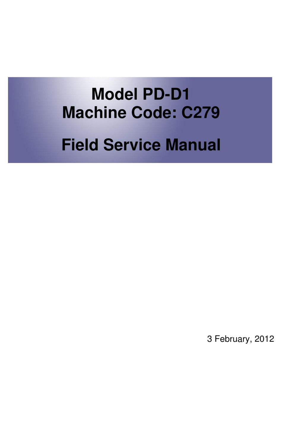 RICOH PDD1 FIELD SERVICE MANUAL Pdf Download ManualsLib