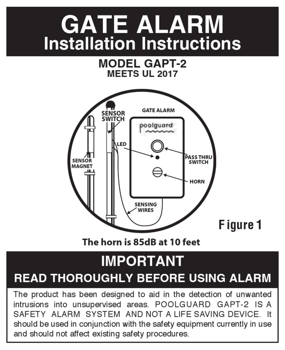 POOLGUARD GAPT2 INSTALLATION INSTRUCTIONS MANUAL Pdf Download ManualsLib