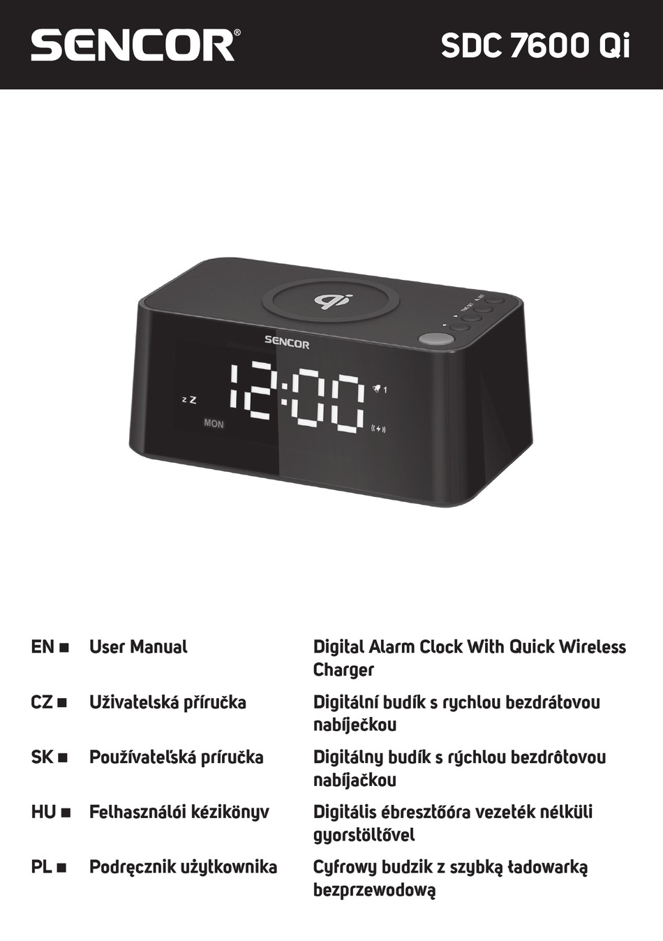Digital Alarm Clock with Thermometer, SDC 2200