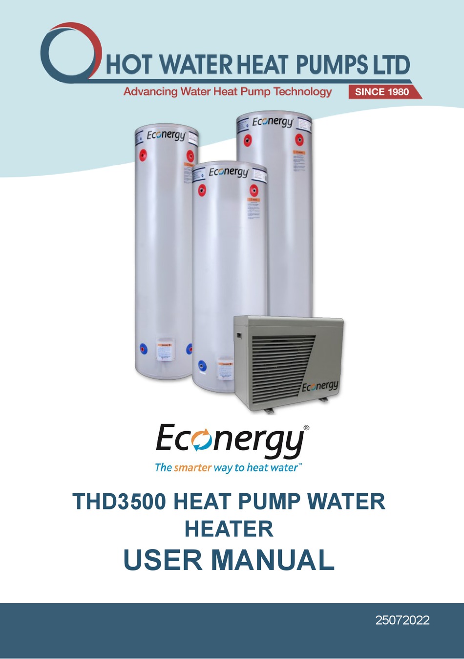 HOT WATER HEAT PUMPS ECONERGY THD3500 USER MANUAL Pdf Download | ManualsLib