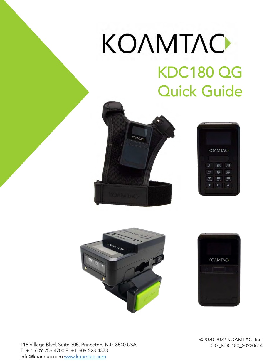 KOAMTAC KDC180 QG QUICK MANUAL Pdf Download ManualsLib