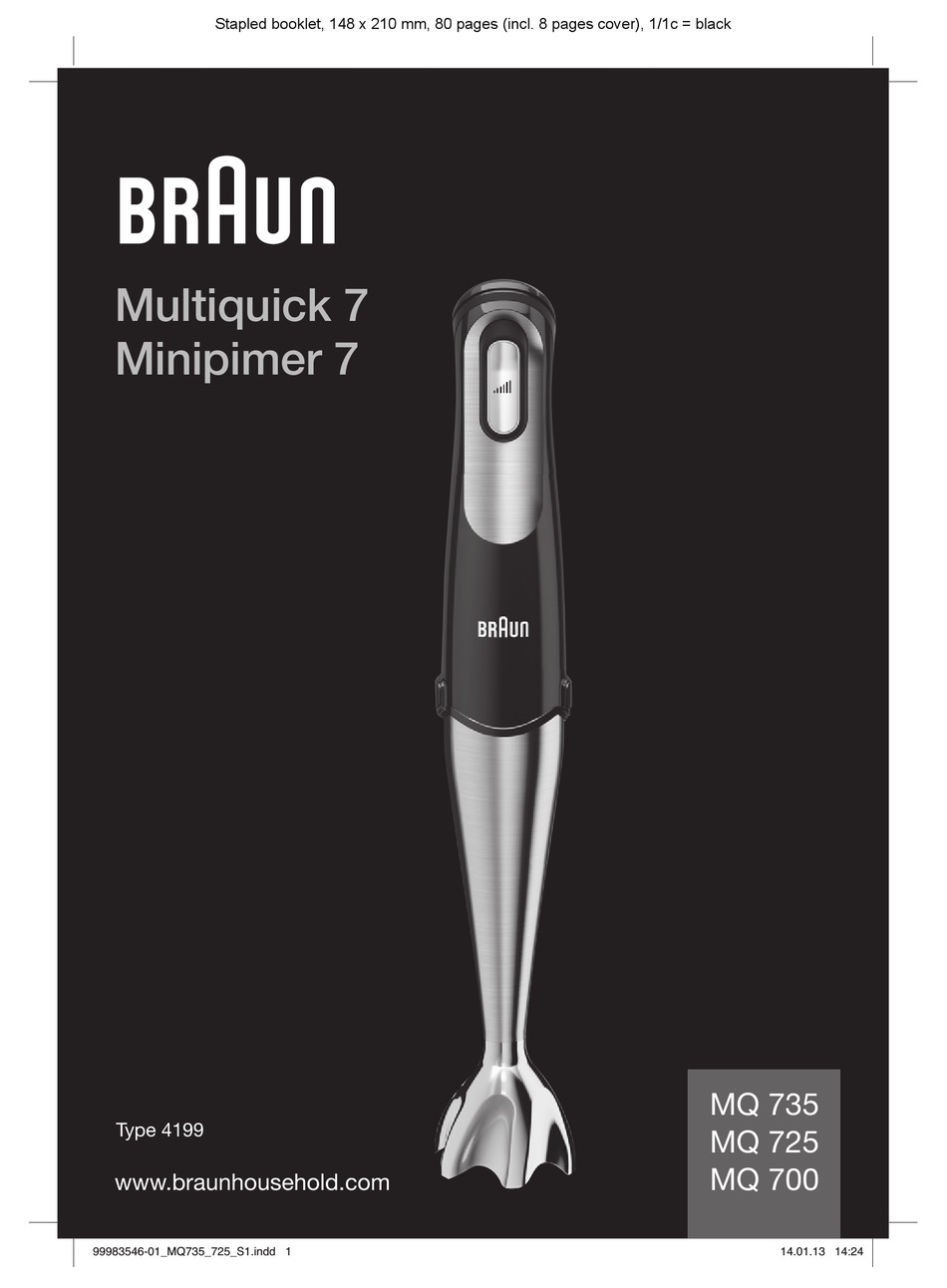 BRAUN MULTIQUICK 7 MQ 700 MANUAL Pdf Download ManualsLib