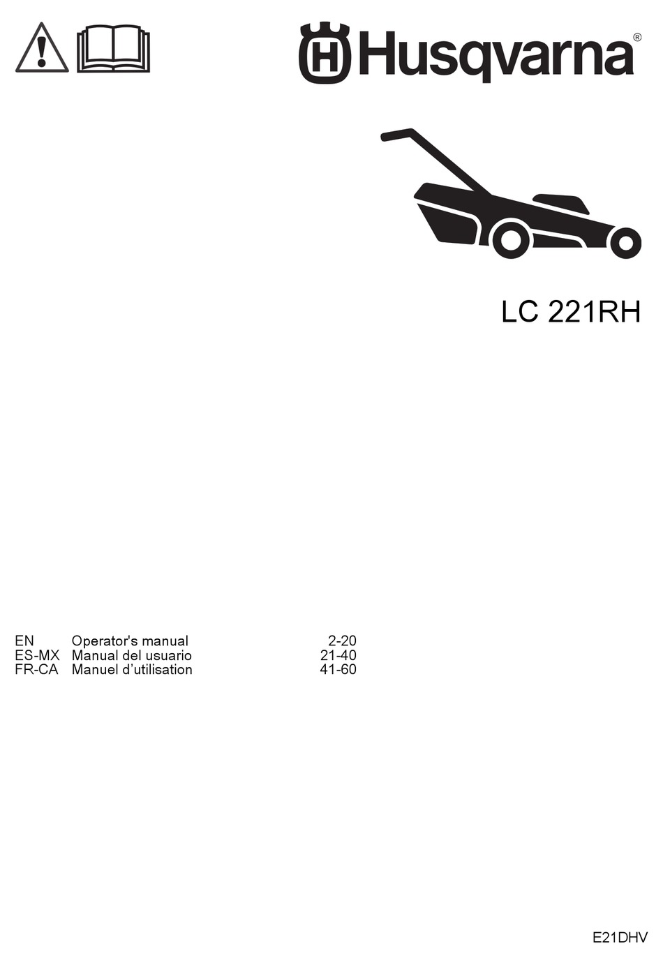 HUSQVARNA LC 221RH OPERATOR