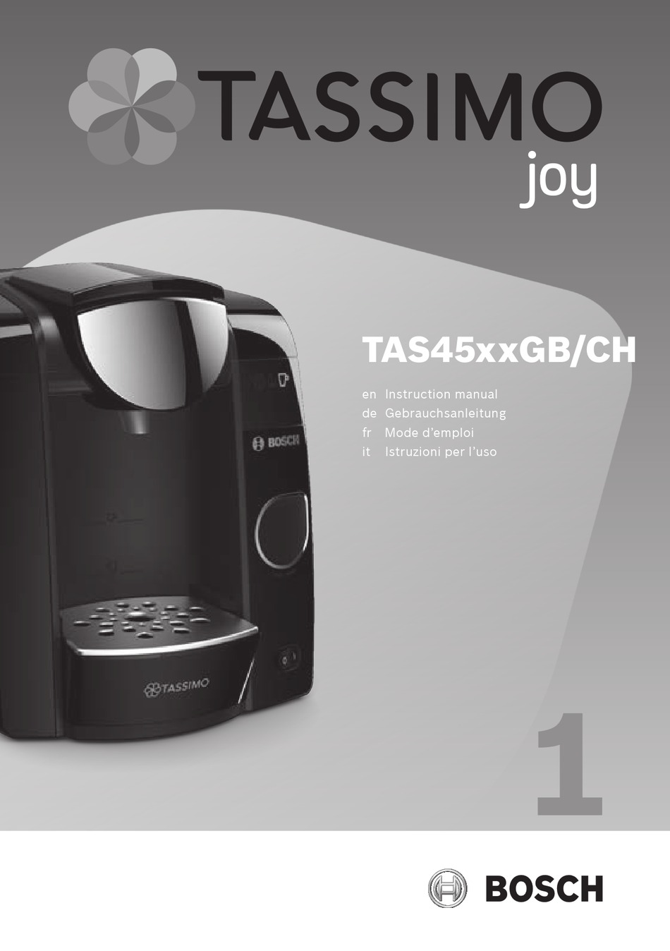 BOSCH TASSIMO JOY TAS45 GB SERIES INSTRUCTION MANUAL Pdf Download