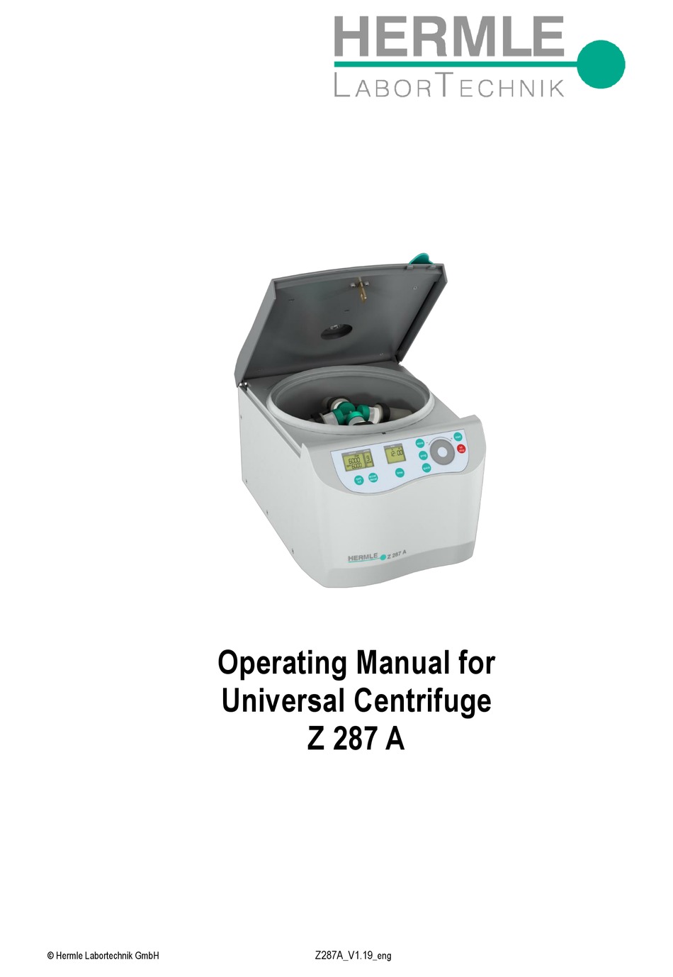 HERMLE Z 287 A OPERATING MANUAL Pdf Download ManualsLib