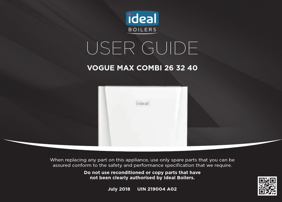 IDEAL BOILERS VOGUE MAX COMBI 32 USER MANUAL Pdf Download | ManualsLib