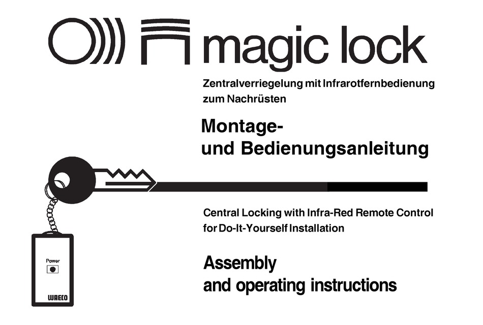 WAECO MAGIC LOCK ASSEMBLY AND OPERATING INSTRUCTIONS MANUAL Pdf