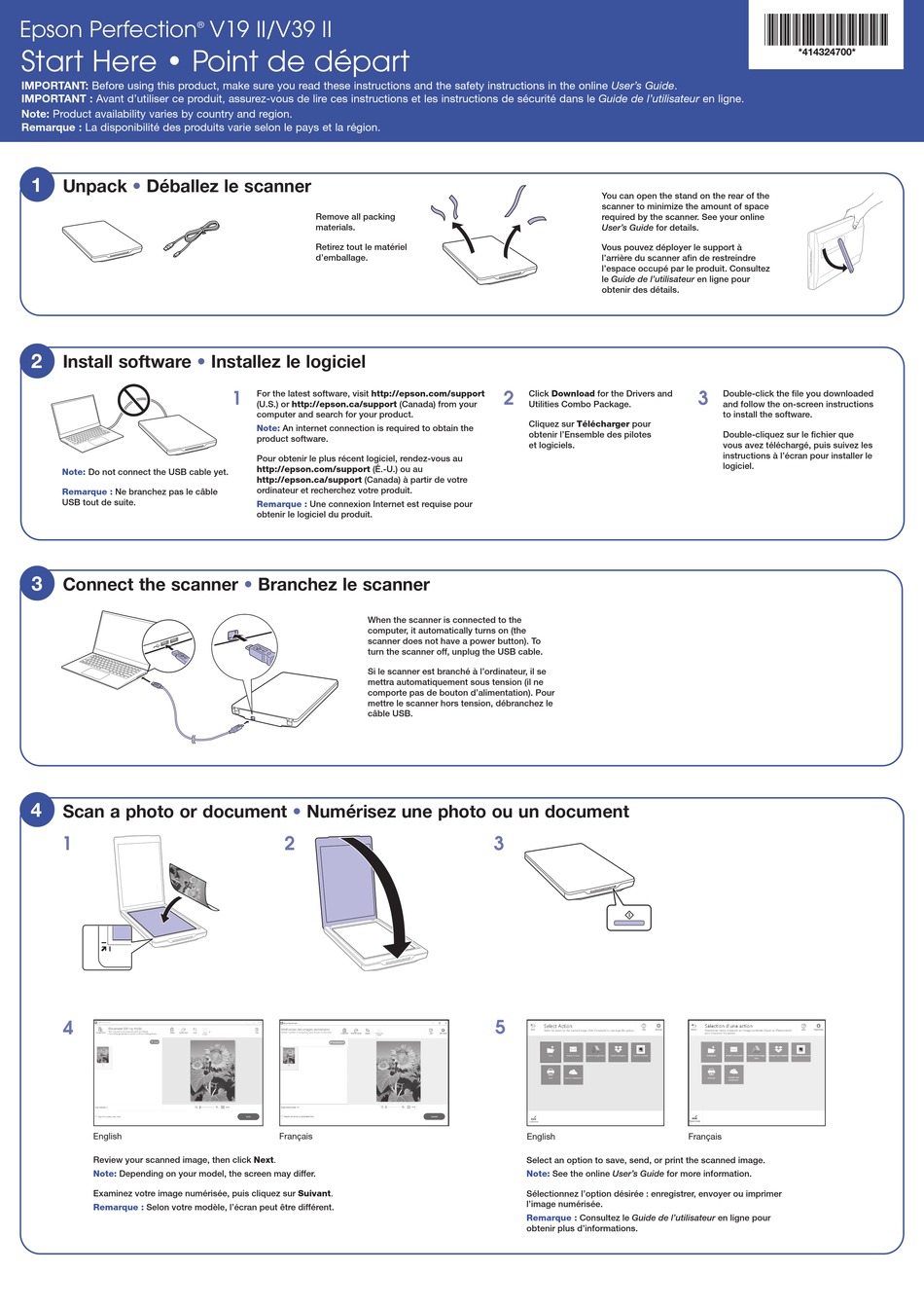 EPSON PERFECTION V19 II START HERE Pdf Download ManualsLib
