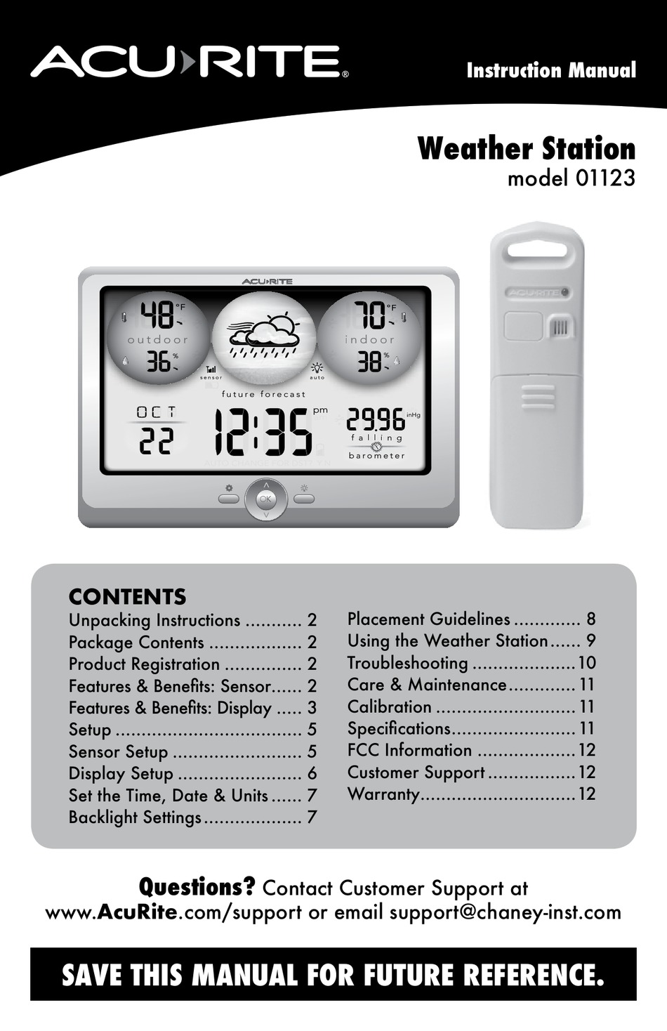 ACURITE 01123 INSTRUCTION MANUAL Pdf Download ManualsLib