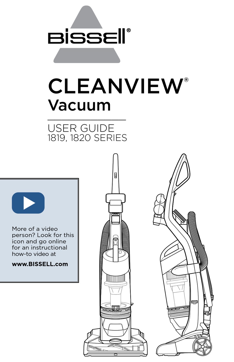 BISSELL CLEANVIEW 1819 SERIES USER MANUAL Pdf Download | ManualsLib