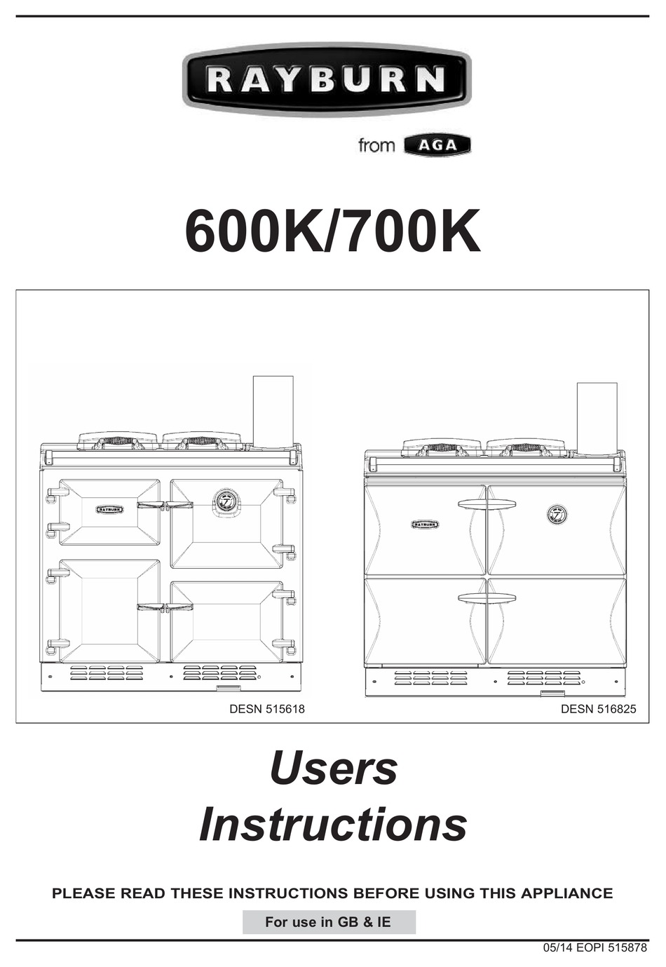 AGA RAYBURN 600K USER INSTRUCTIONS Pdf Download ManualsLib