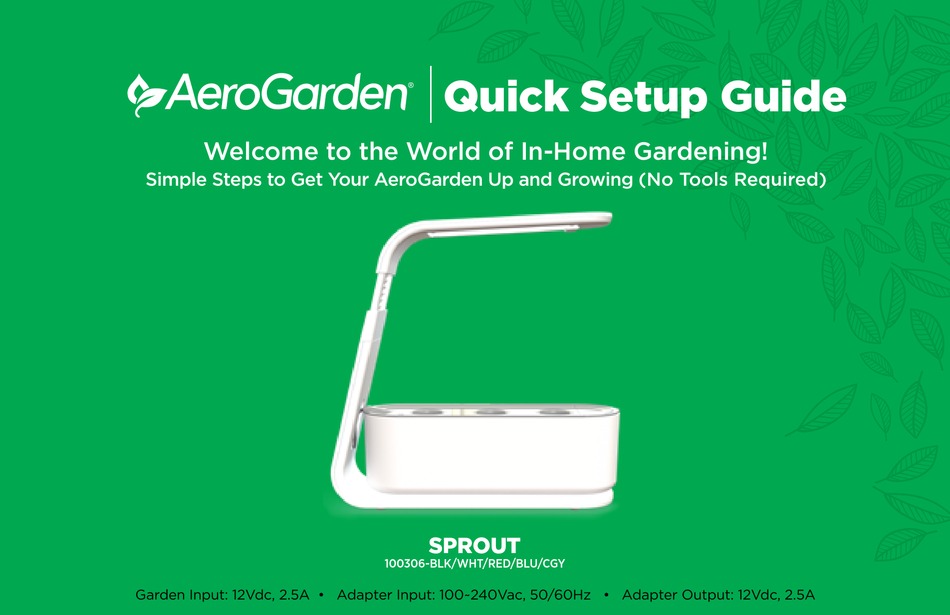 AEROGARDEN 100306BLK QUICK SETUP MANUAL Pdf Download ManualsLib