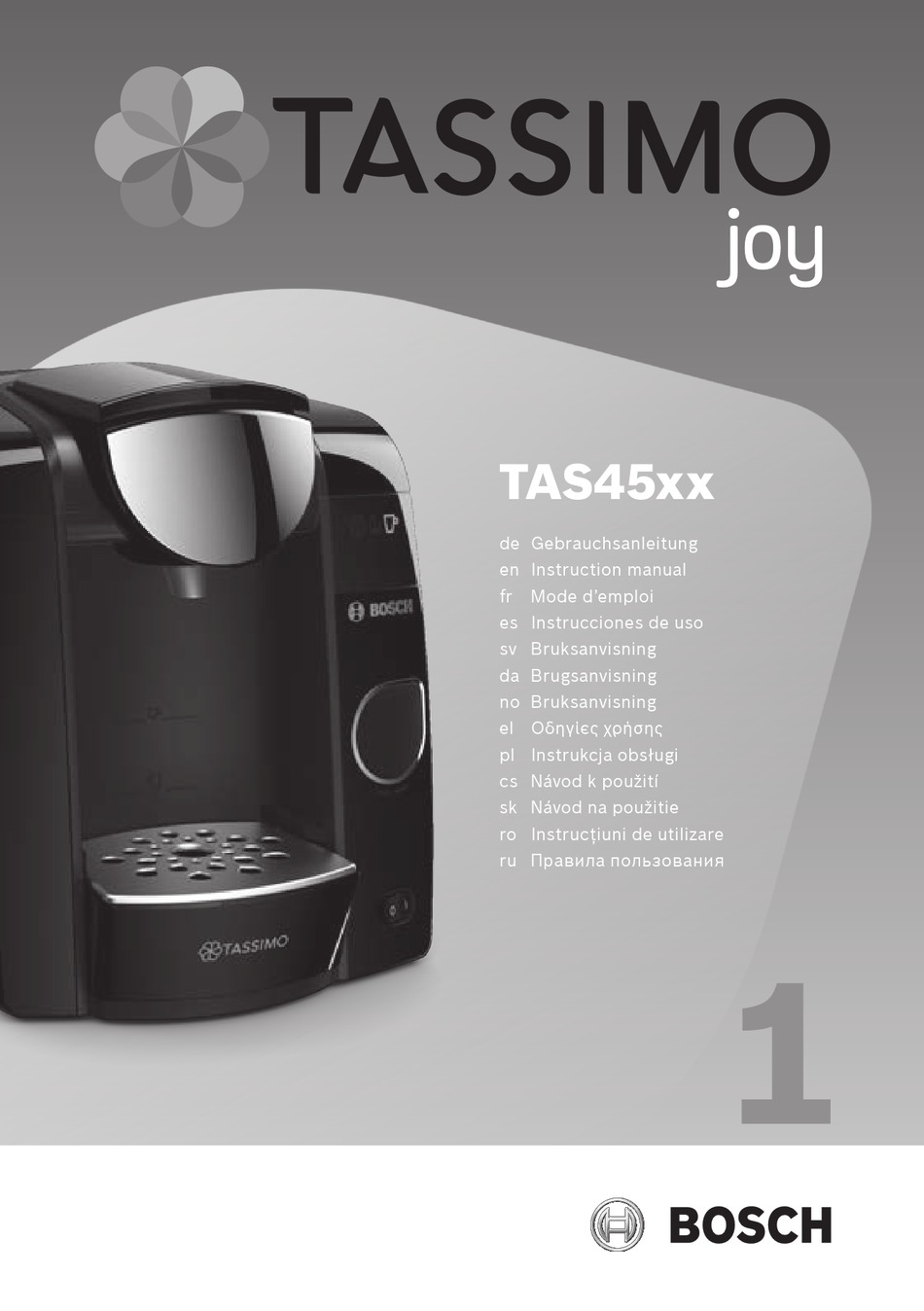 BOSCH TASSIMO JOY TAS4502N INSTRUCTION MANUAL Pdf Download ManualsLib