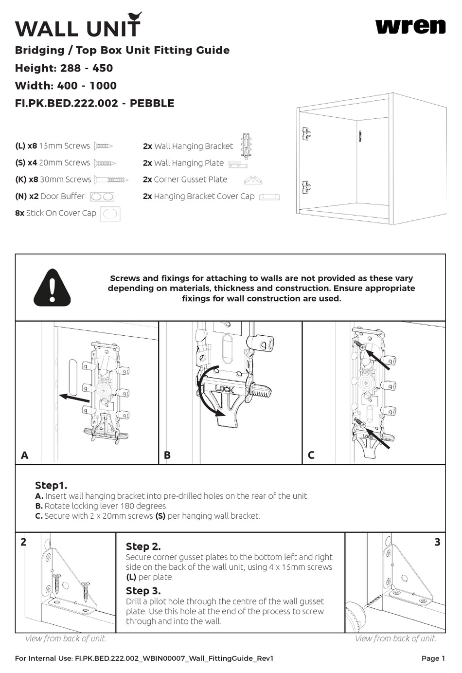 WREN PEBBLE FI.PK.BED.222.002 FITTINGS MANUAL Pdf Download | ManualsLib