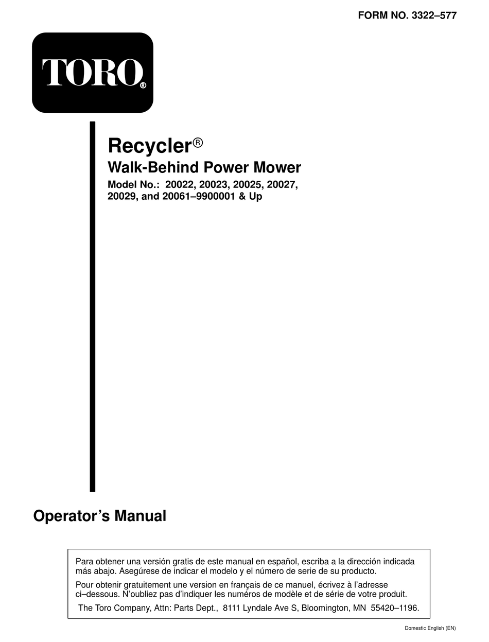 Toro store 20092 manual